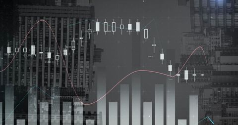 Financial Data Visualizations with Urban Backdrop - Download Free Stock Images Pikwizard.com