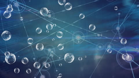 Futuristic Bubbles Overlaid on Digital Network Design