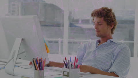 Man Experiencing Workplace Technology Connection Stress