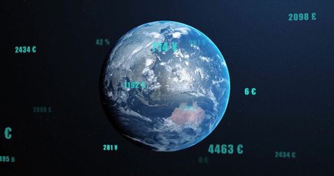 Global Digital Data and Technology Interface on Earth - Download Free Stock Images Pikwizard.com