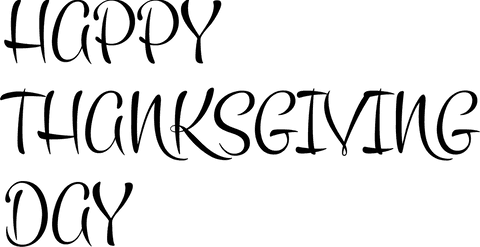 Elegant happy thanksgiving day text transparent background