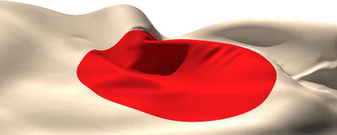 Transparent waving japan flag depicting national pride