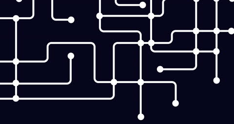 Abstract Circuit Connections on Dark Background