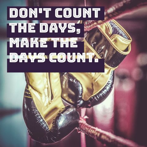 motivational quote on boxing gloves encouraging determination - Download Free Stock Templates Pikwizard.com