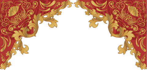 Elegant baroque style transparent border with gold foliage vectors