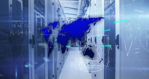 Global Data Integration with Technological Equations - Download Free Stock Images Pikwizard.com