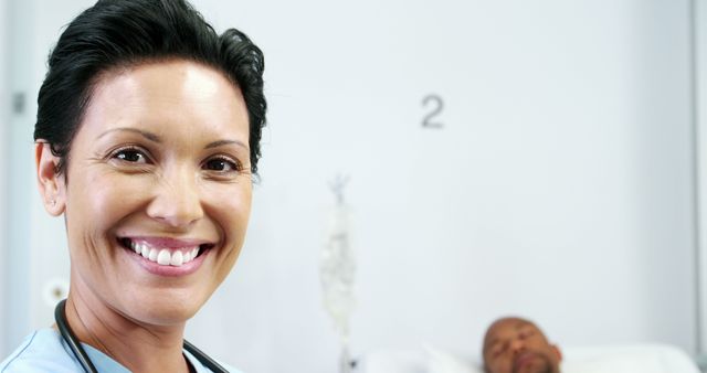 Smiling Nurse with Patient in Hospital Room - Download Free Stock Images Pikwizard.com