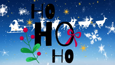 Festive Christmas Animation with Santa Sleigh and Decor