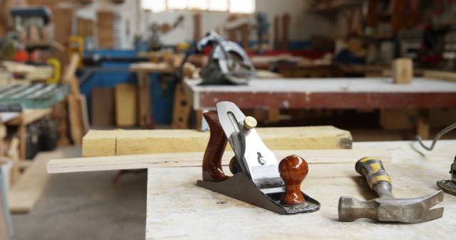 Carpenter's Workshop with Woodworking Tools on Workbench - Download Free Stock Images Pikwizard.com