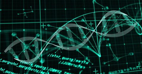 Futuristic DNA Strand with Digital Data Visualization - Download Free Stock Images Pikwizard.com