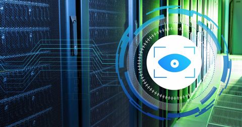 Digital Data Security Visualization in Server Room - Download Free Stock Images Pikwizard.com