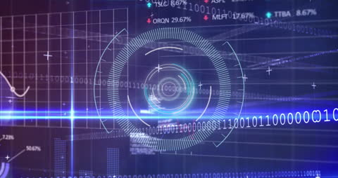 Futuristic Digital Landscape with Data Analysis Diagrams