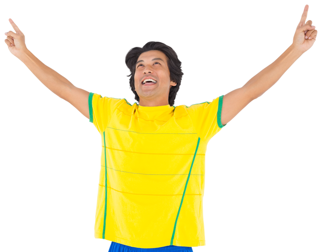 Happy Asian Male Soccer Player Celebrating On Transparent Background - Download Free Stock Videos Pikwizard.com