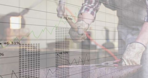 Industrious Blacksmith and Growth Chart Symbolizing Resilience and Innovation