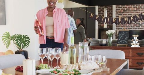 Joyful Retirement Party Celebration in Modern Living Room