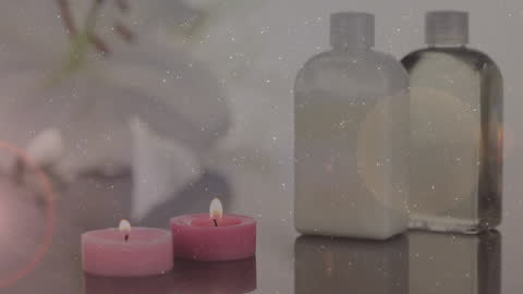 Relaxing Spa Candles and Oils with Dust Animation Effect