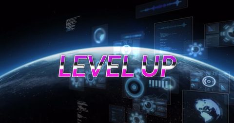 level up with futuristic technology overarching globe - Download Free Stock Images Pikwizard.com