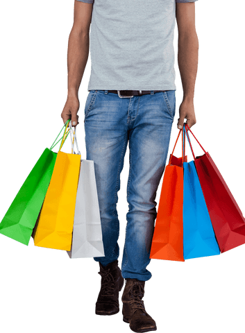 hip male shopper holding colorful bags - Download Free Stock Videos Pikwizard.com
