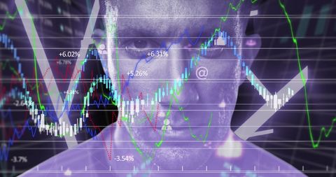 Analyst Visible within Illuminated Financial Data Graphs and Charts - Download Free Stock Images Pikwizard.com