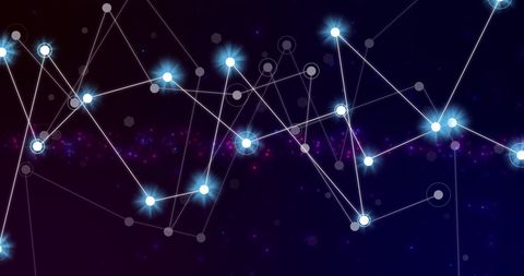 Futuristic Digital Network with Glowing Nodes on Dark Background - Download Free Stock Images Pikwizard.com