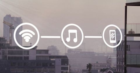 Smart City Technology Concept with Network Icons - Download Free Stock Images Pikwizard.com