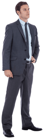 Confident Businessman in Classic Suit with Transparent Background
