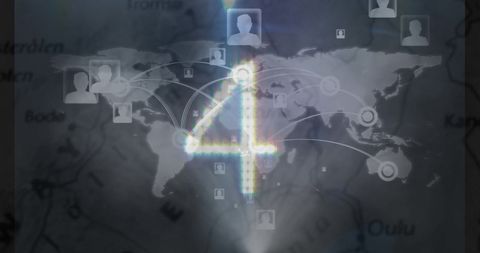 Global Network Connections on World Map with Countdown Effect - Download Free Stock Images Pikwizard.com