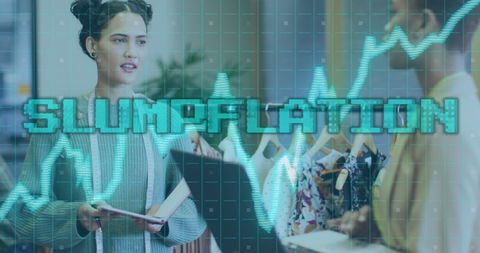 Business Professionals Discussing Economic Impact During Slumpflation