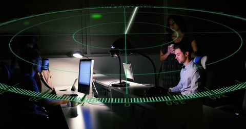 Global Data Processing in Dimly Lit Office