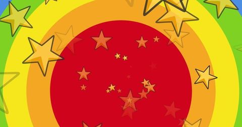 Vibrant Shooting Stars on Colorful Backdrop