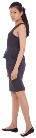 Transparent confident asian businesswoman standing in office attire