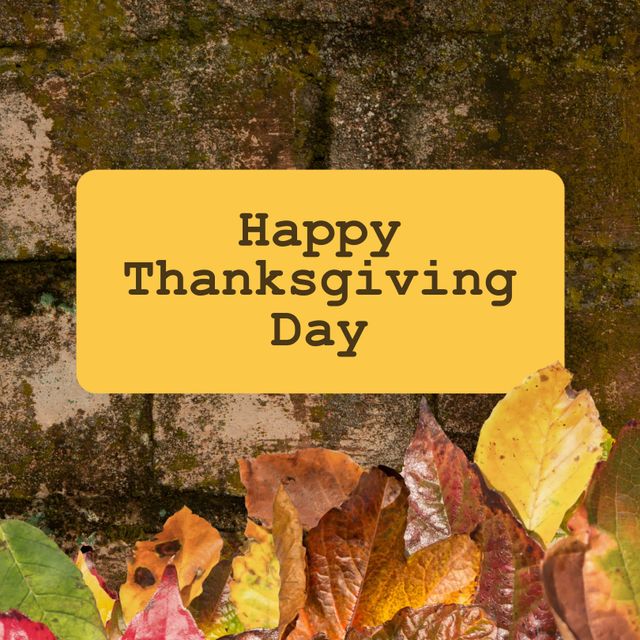 Happy Thanksgiving Day with Autumn Leaves - Download Free Stock Templates Pikwizard.com