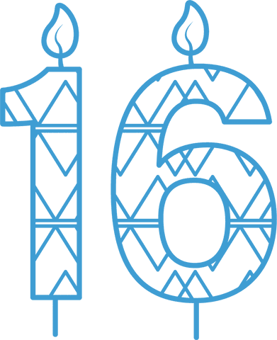 transparent blue sixteenth birthday candle illustration with geometric pattern - Download Free Stock Videos Pikwizard.com