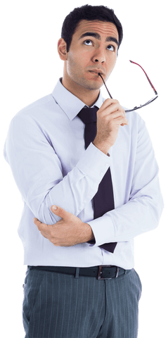 caucasian businessman in thought isolated on transparent background - Download Free Stock Videos Pikwizard.com