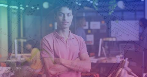 Confident leader in modern office environment