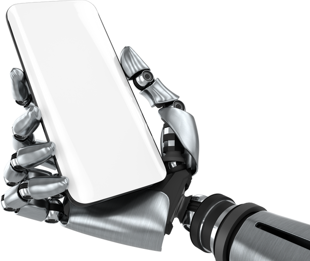 Robotic Arm Holding Smartphone Concept on Transparent Background - Download Free Stock Videos Pikwizard.com