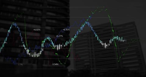 Dynamic Stock Market Chart with Trend Data Overlay - Download Free Stock Images Pikwizard.com