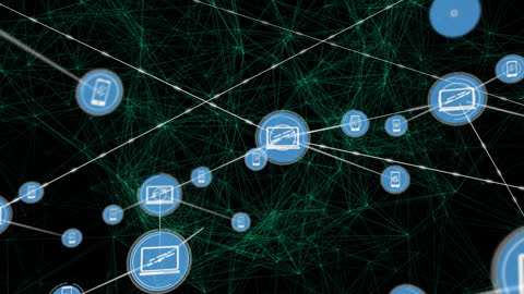 Abstract Digital Network Connectivity Displayed Across Connections