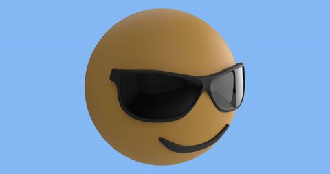 Cool Smiley Emoji with Sunglasses on Blue Background - Download Free Stock Images Pikwizard.com