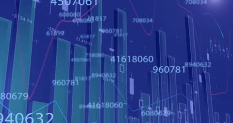 Abstract Financial Data and Charts Overlay