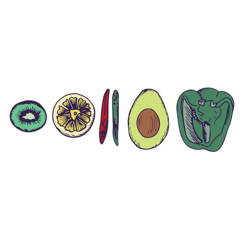 Colorful fruits and vegetables transparent png illustration