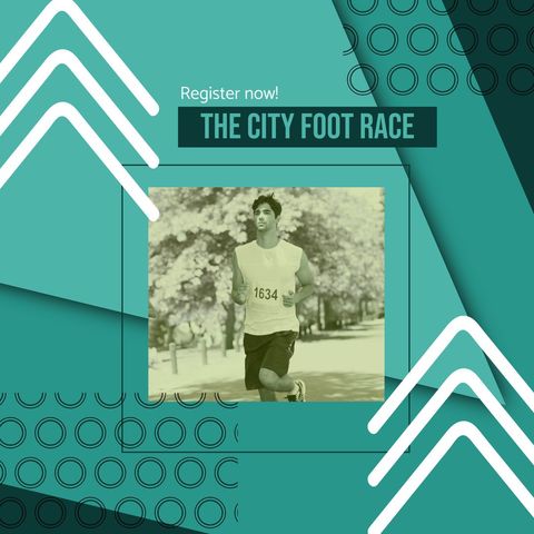 Athletic Caucasian Man Running in City Marathon Event - Download Free Stock Templates Pikwizard.com