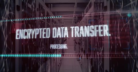 Encrypted Data Transfer in High-Tech Server Room - Download Free Stock Images Pikwizard.com