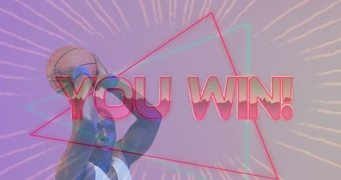 Victorious Celebration in Sporting Event with Neon Effect - Download Free Stock Images Pikwizard.com