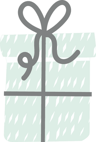 Transparent Gift Box with Black Ribbon Illustration