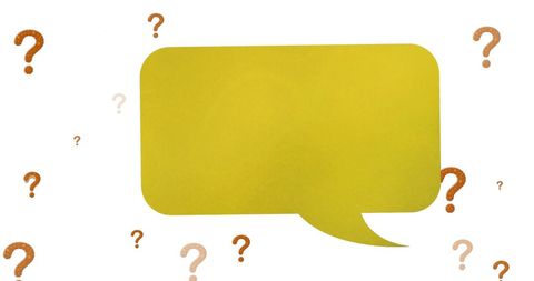 Yellow Speech Bubble with Illustrative Question Marks - Download Free Stock Images Pikwizard.com