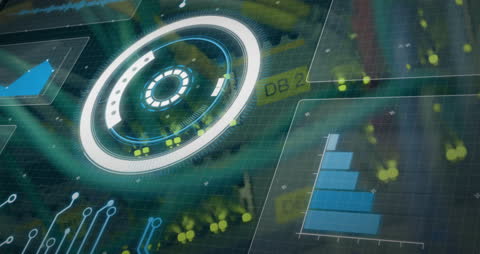 Digital Data Analytics Interface with Graphs and Charts