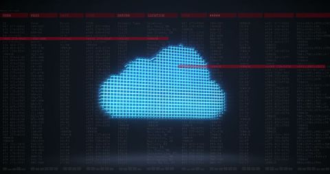 Bright Blue Cloud Icon on Code Background: Representing Cloud Computing - Download Free Stock Images Pikwizard.com
