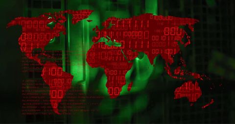 World Map with Digital Data over Server Racks - Download Free Stock Images Pikwizard.com