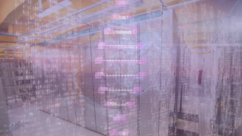 Technological Data Flow in Futuristic Server Room